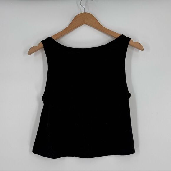 True Religion Script TRLGN Logo Cropped Tank Top in Black | Small - Picture 2 of 4